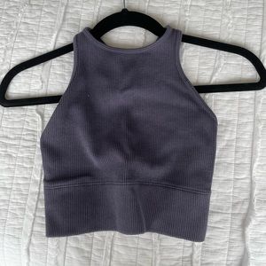 Gilly Hicks Cropped Purple Racerback Workout Top